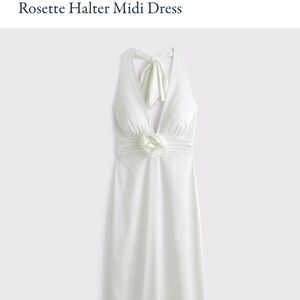 Abercrombie & Fitch White Rosette Halter Midi Dress